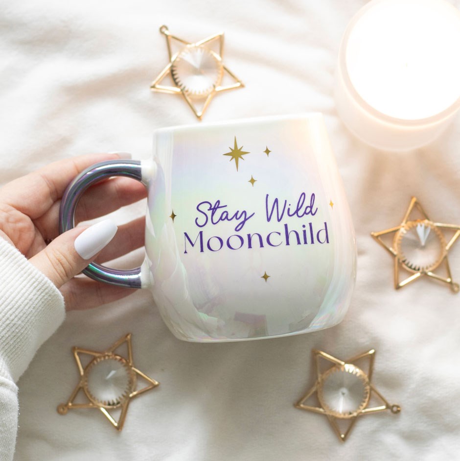 Schillernder Faßbecher "Stay Wild Moonchild" Tasse 500 ml