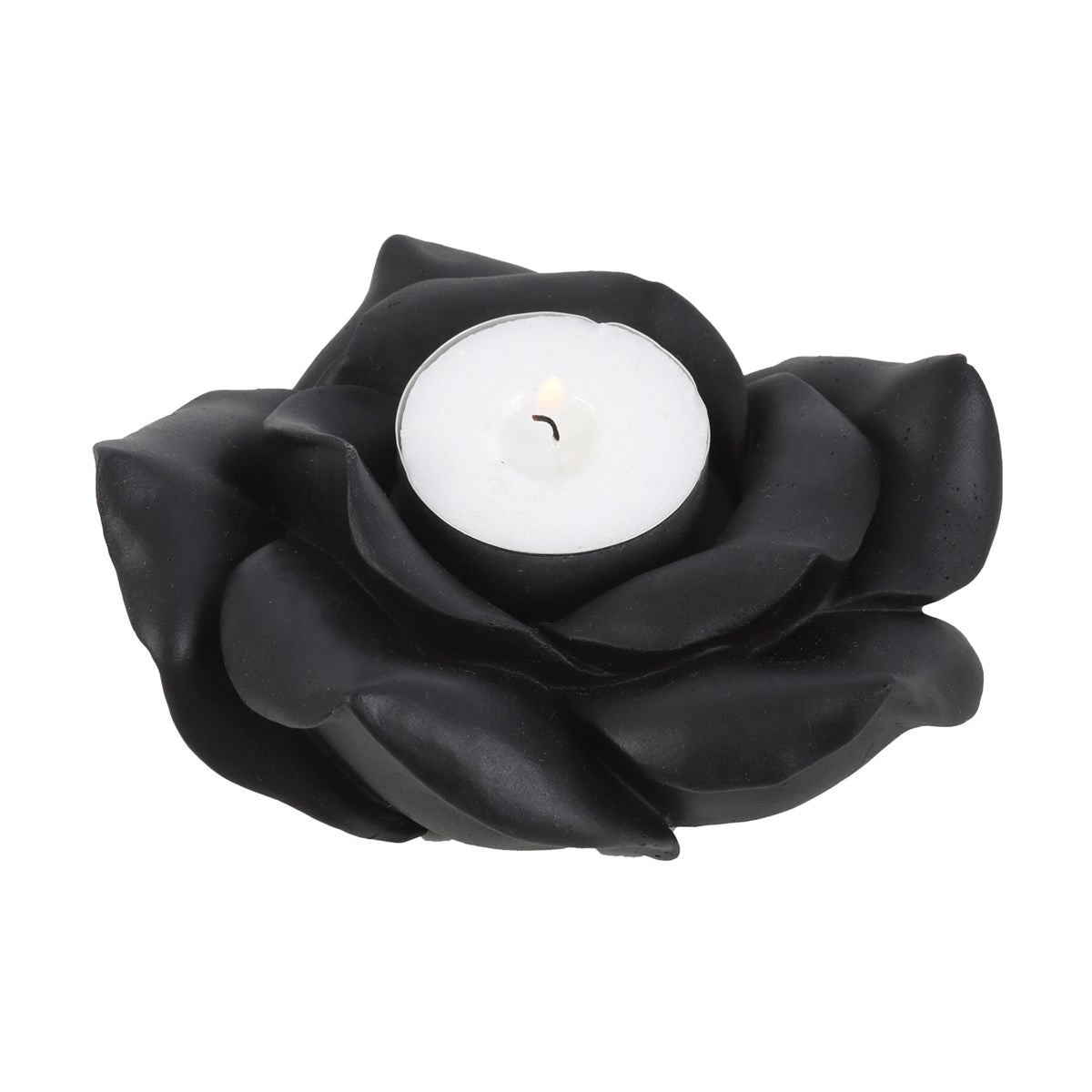 Teelichtkalter schwarze Rose Gothic Deko