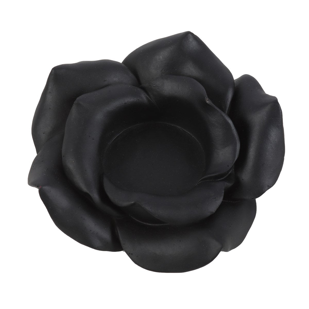 Teelichtkalter schwarze Rose Gothic Deko