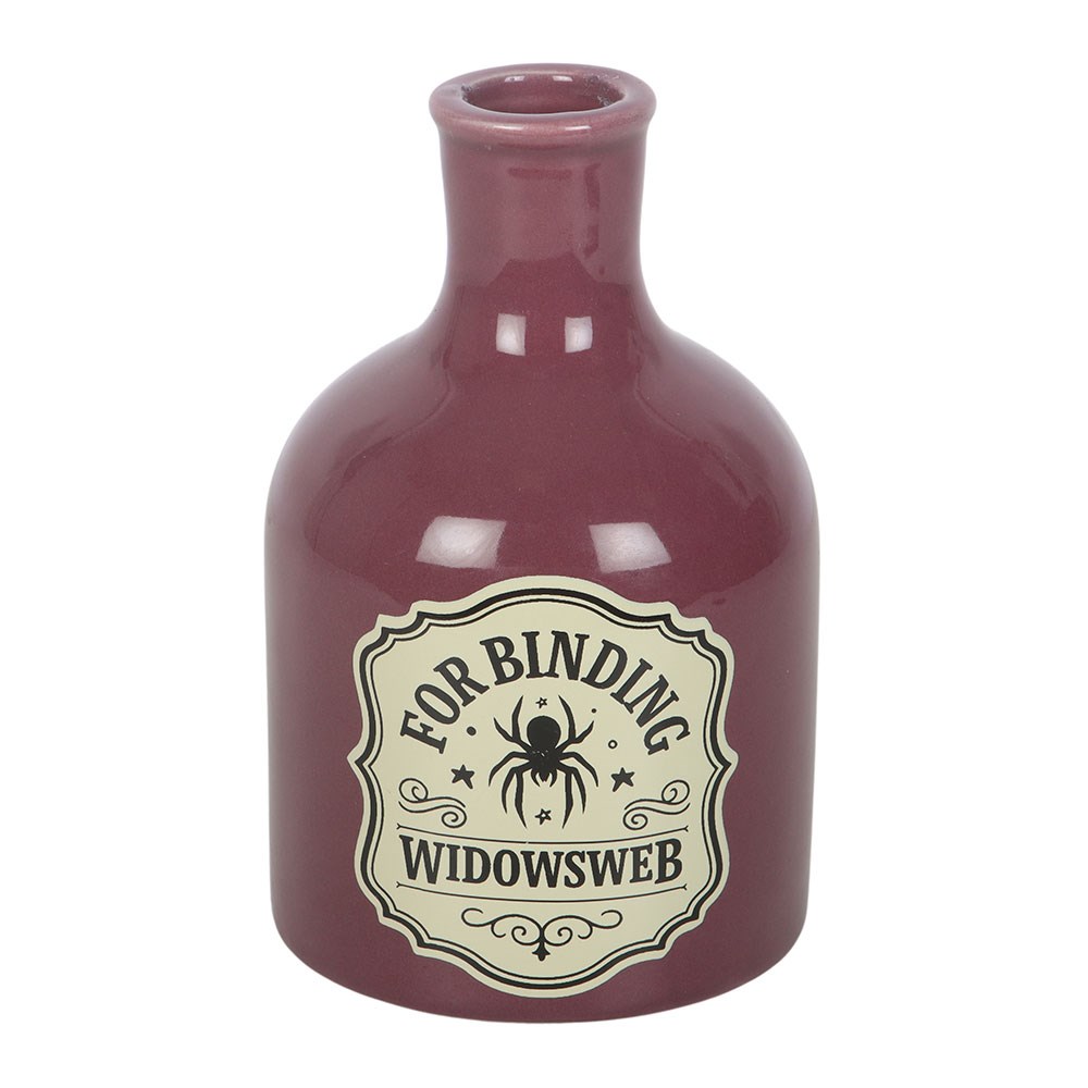 Widowsweb - Mini Hexen-Flasche als Gothic Kerzenhalter & Vase violett