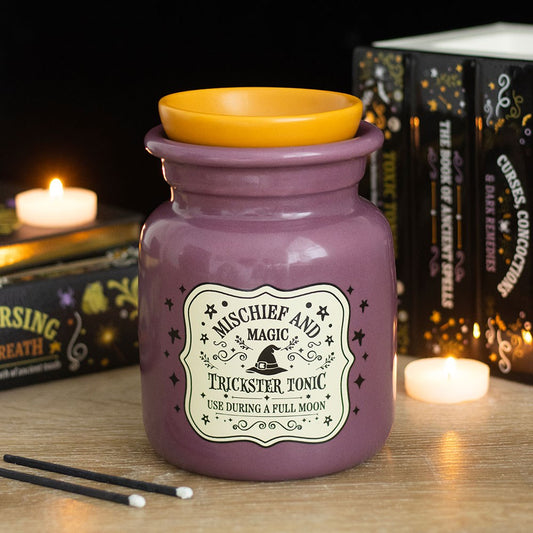Trickster Tonic Oil Burner Duftlampe Apotheker-Flasche in violett Witchy