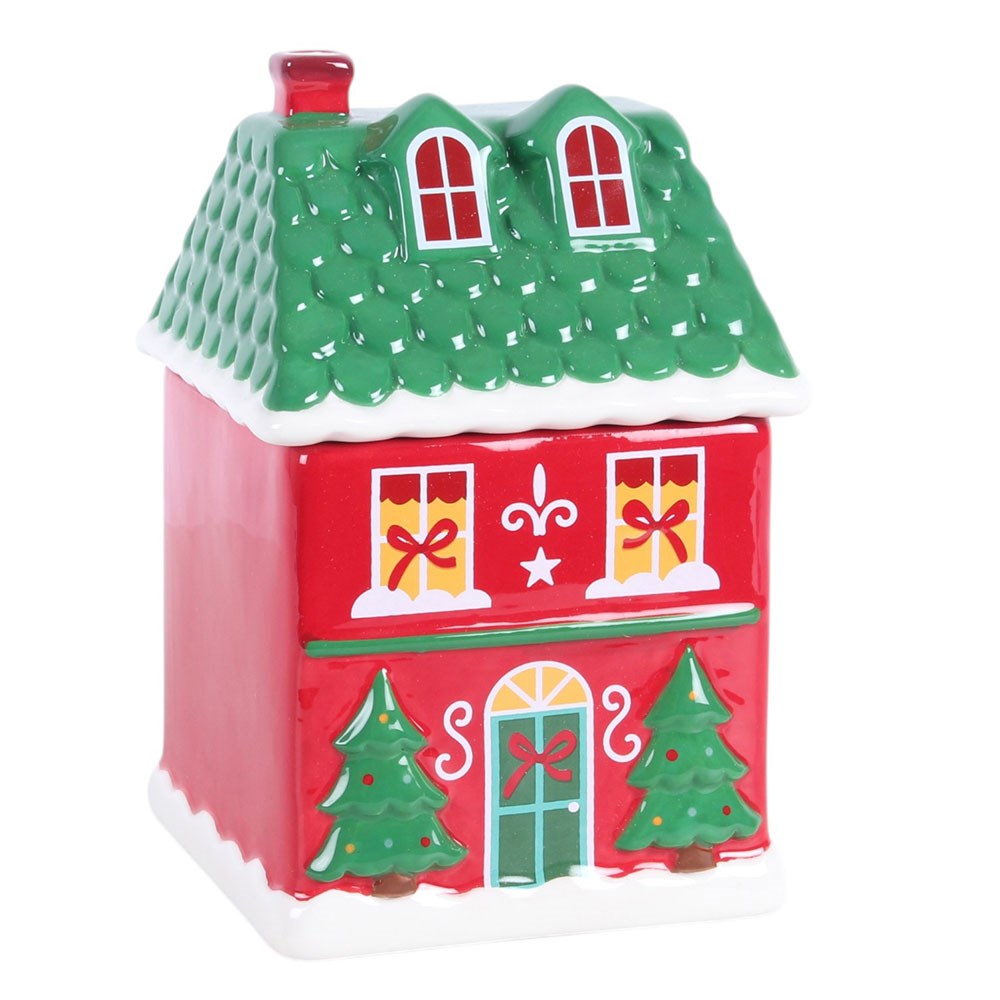 Räucherkegelhalter Weihnachtshaus – Frontansicht
