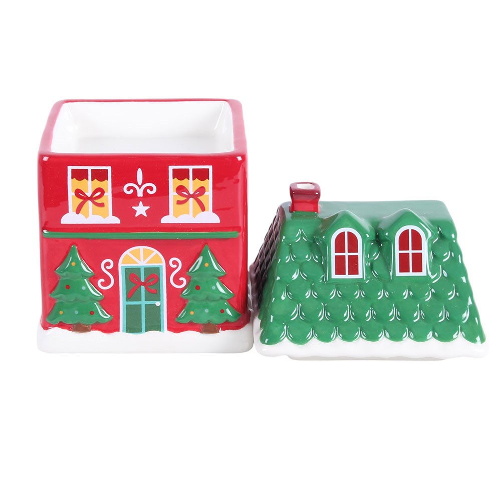 Räucherkegelhalter Weihnachtshaus – Deckel abgenommen