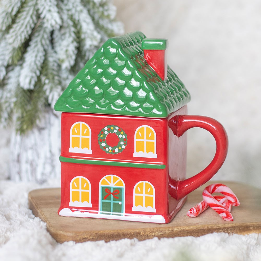 Christmas House Ceramic Lidded Mug – Verpackung