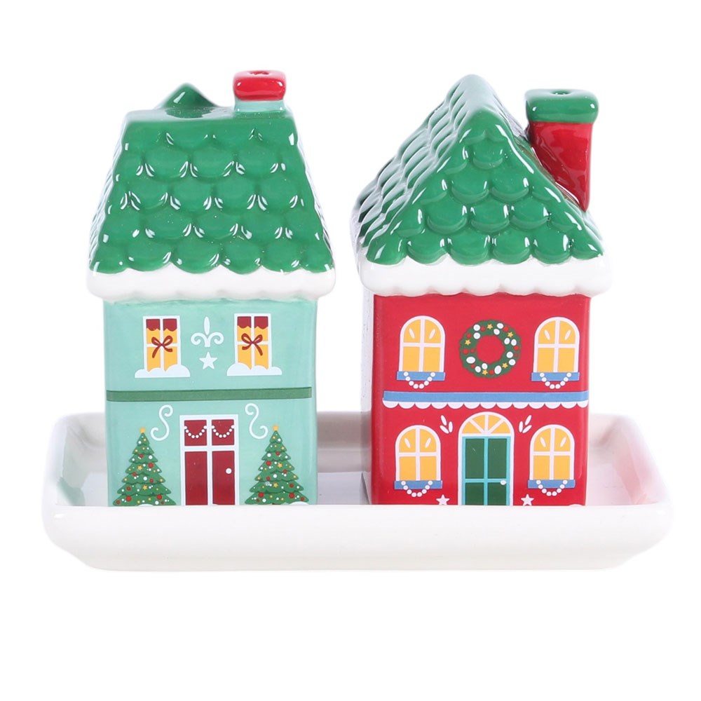 Christmas House Salz- & Pfefferstreuer Set – Frontansicht