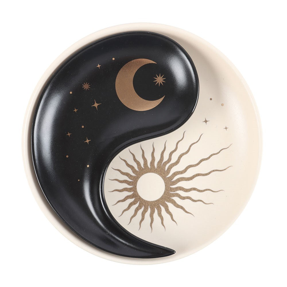 Yin Yang Keramik Schmuckschale Draufsicht Sonne Mond