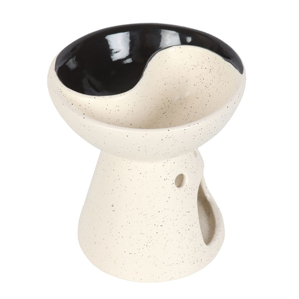 Yin Yang Keramik Duftlampe Seitenansicht Teelichtfach