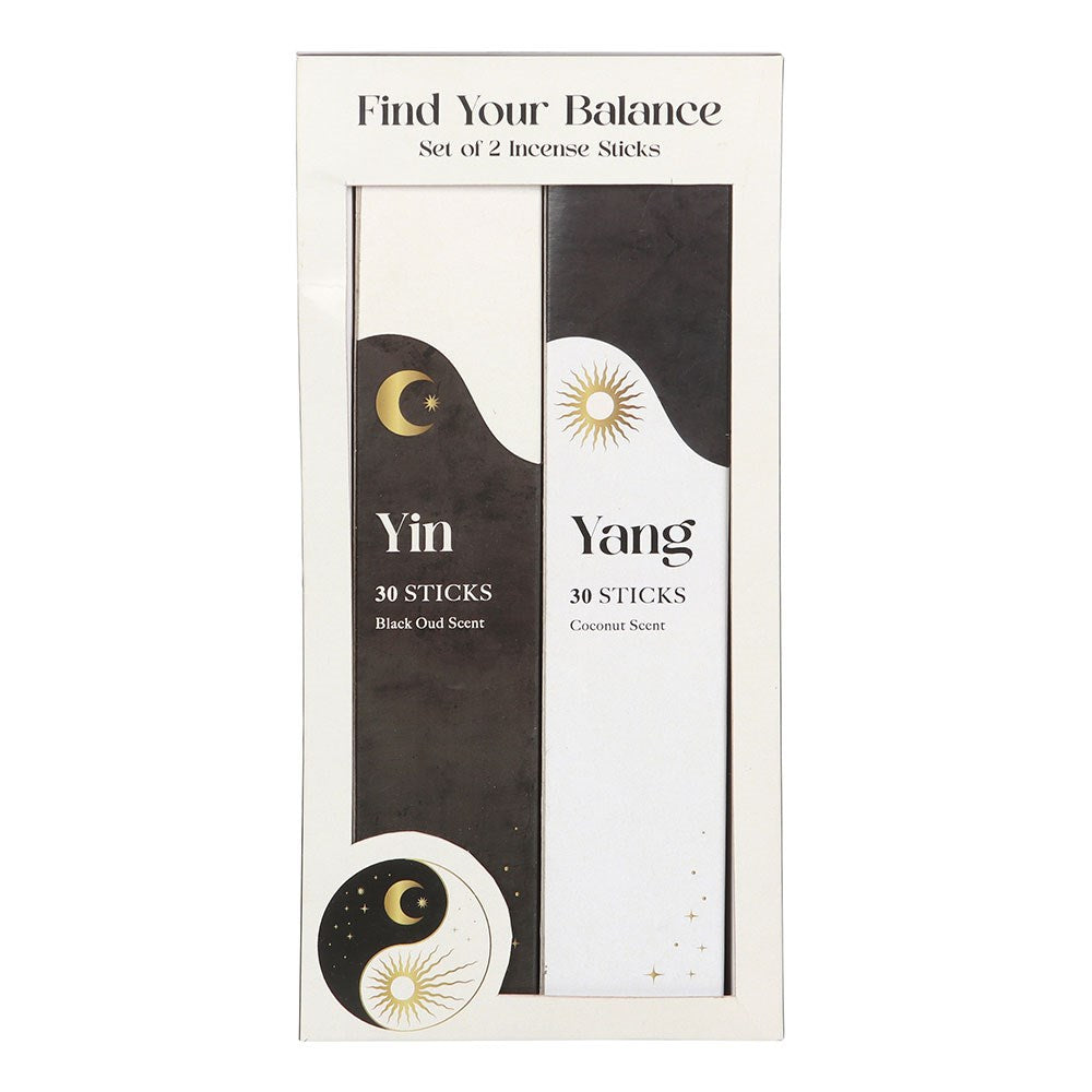 Find Your Balance Yin Yang Räucherstäbchen Set Frontansicht Verpackung