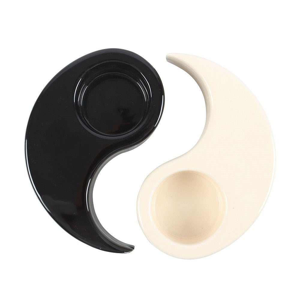 Yin Yang Keramik Teelichthalter Draufsicht ohne Teelicht