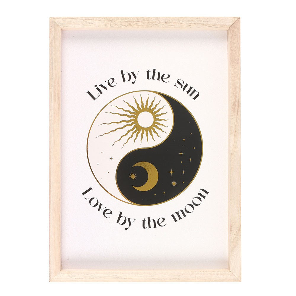 Yin Yang Wandbild Live by the Sun Love by the Moon Frontansicht
