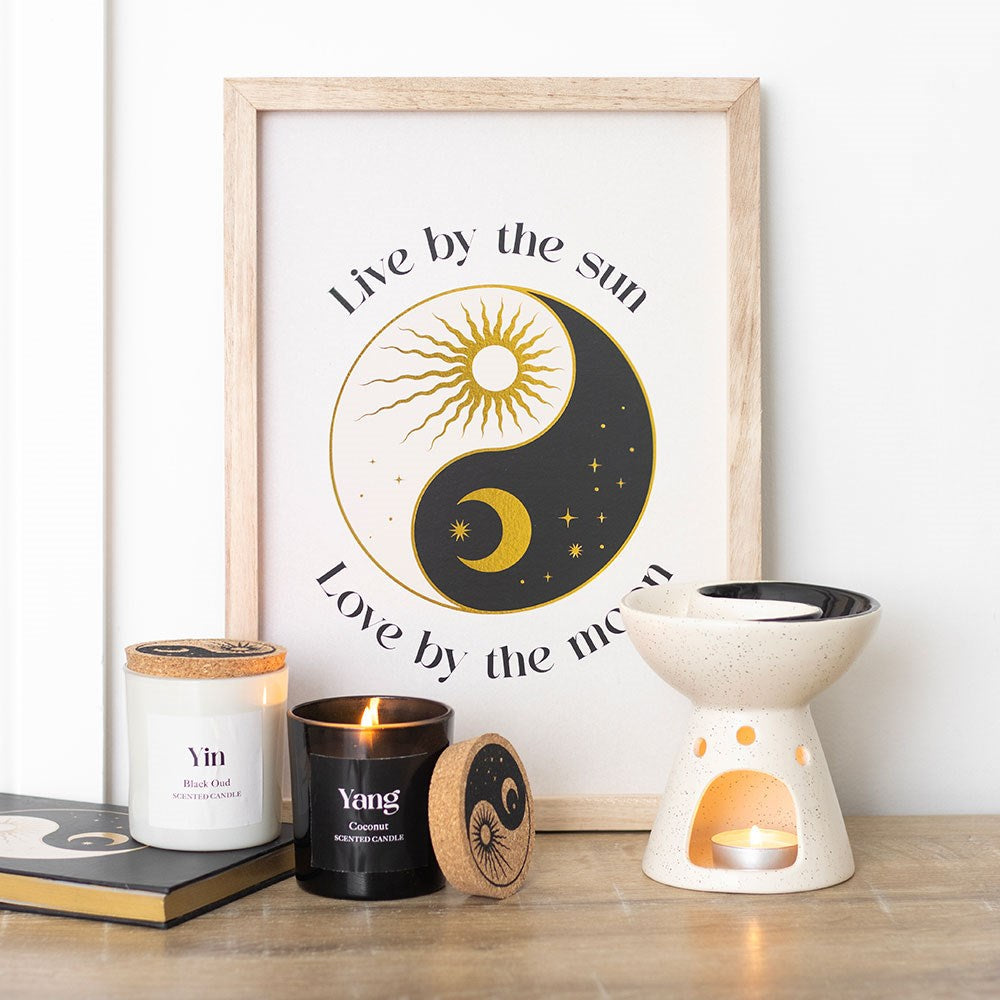 Yin Yang Wandbild Lifestyle mit Kerzen und Duftlampe