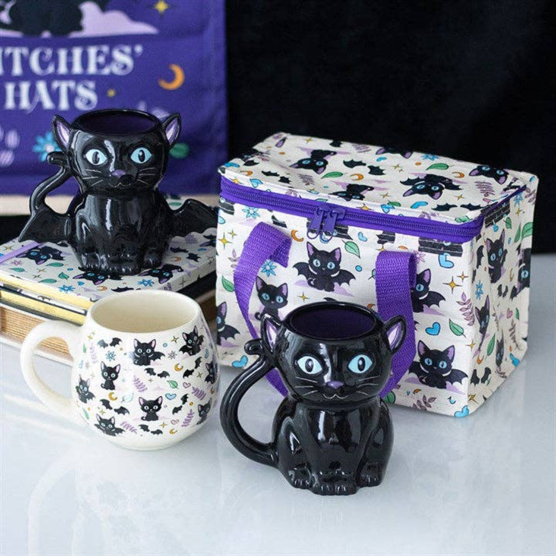 Cute Katzen Halloween Tasse 3D in schwarz