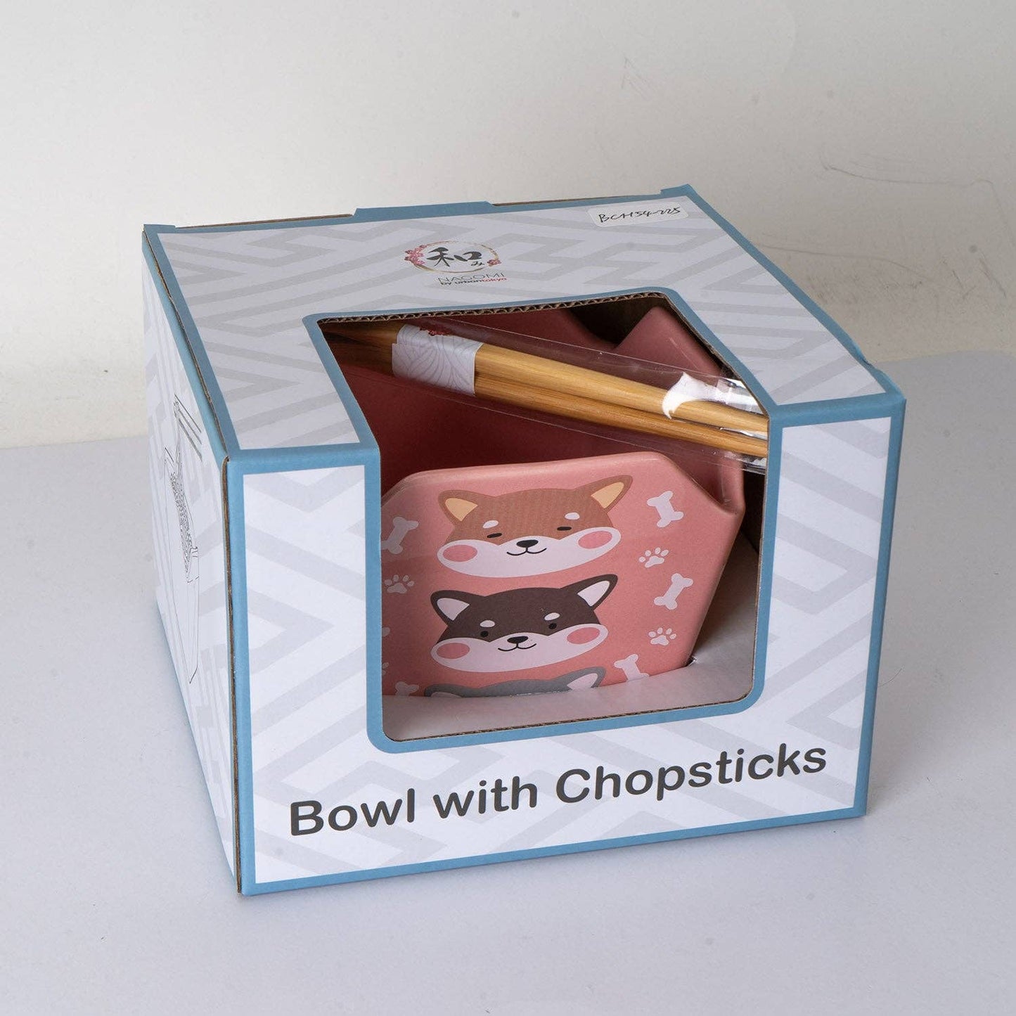 Kawaii Shiba Inu Takeout-Style Servierschüssel mit Essstäbchen