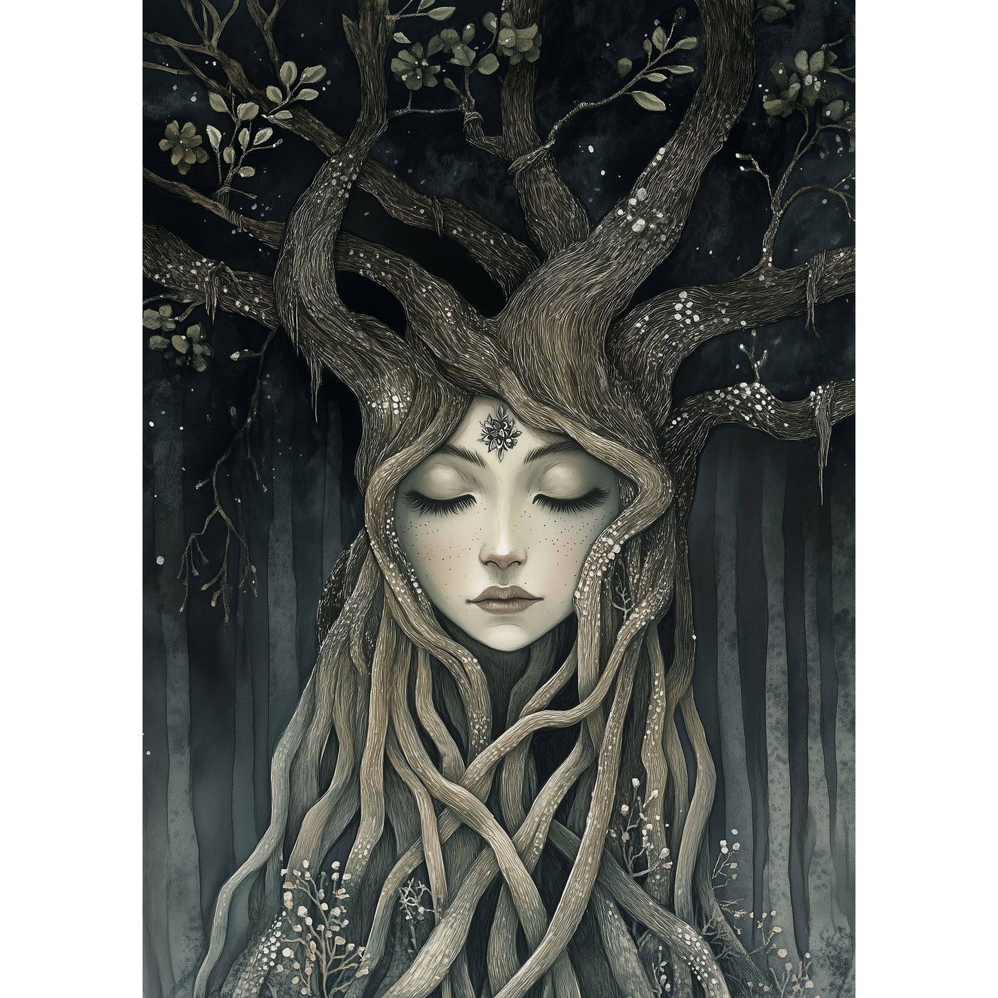 Dark Forest Lady Grußkarte