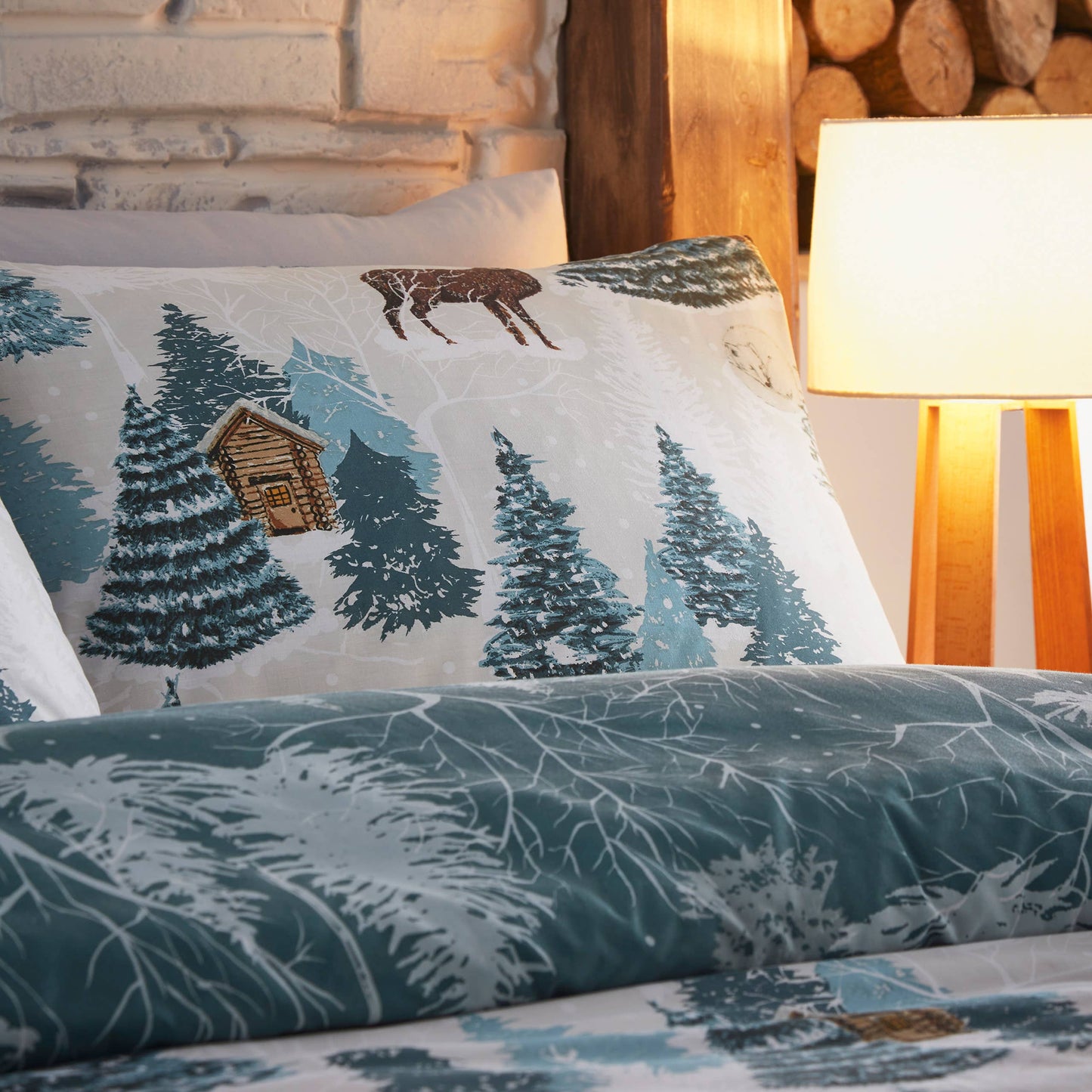 Arcticus Bettwäsche Waldtiere im Winter Wendebettwäsche vintage