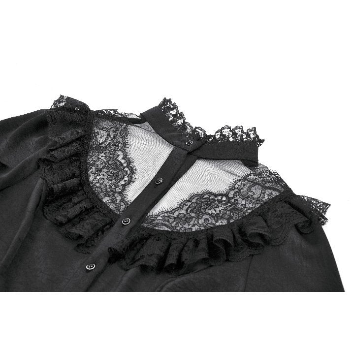 Viktorianische Rüschenbluse Dark in Love Raven