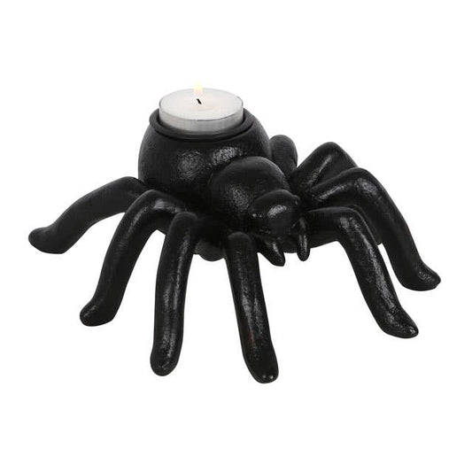 Gotischer Halloween-Teelichthalter mit Spinnenmotiv
