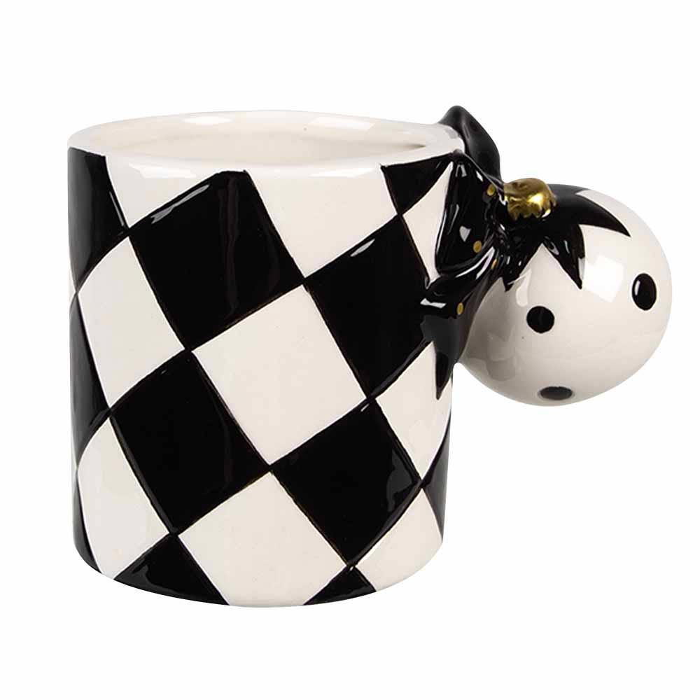 Tasse, 350 ml, schwarz-weißer Keramik Kaffeebecher