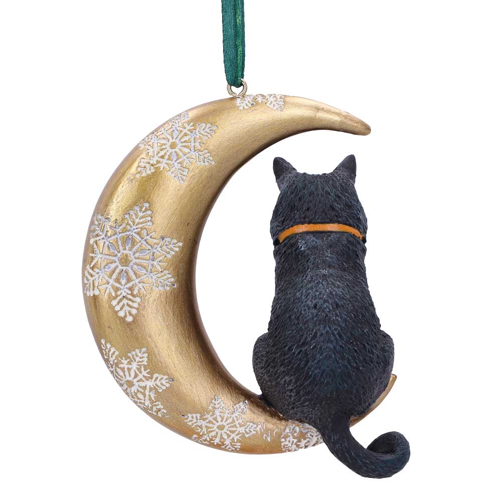 Lisa Parker Mondkatze Weihnachtsanhänger – Gothic Katze im Mond