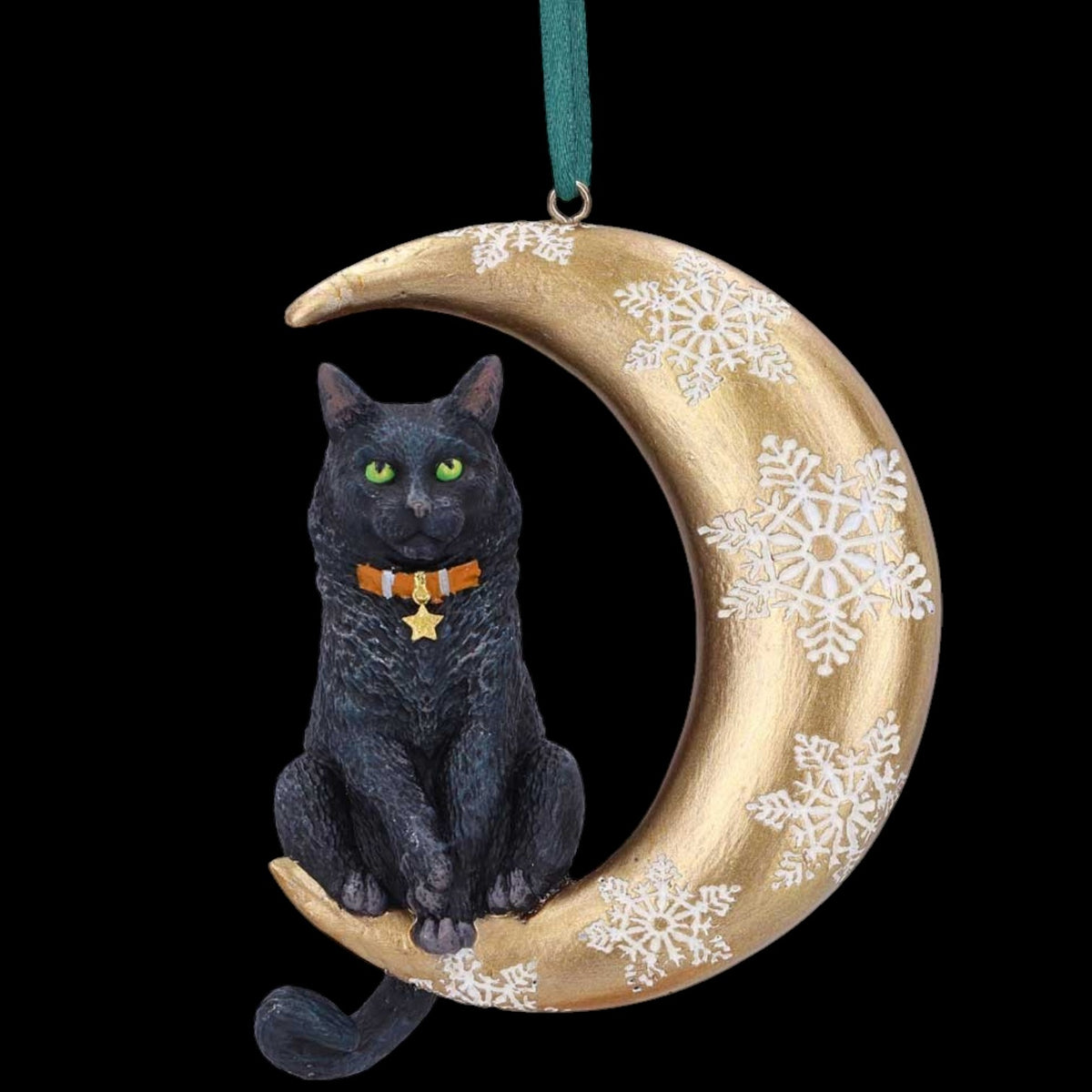 Lisa Parker Mondkatze Weihnachtsanhänger – Gothic Katze im Mond