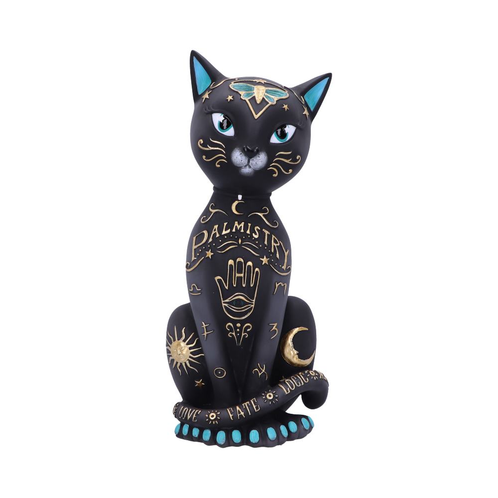Gothic Dekofigur Katze "Kitty Fortune" 27 cm