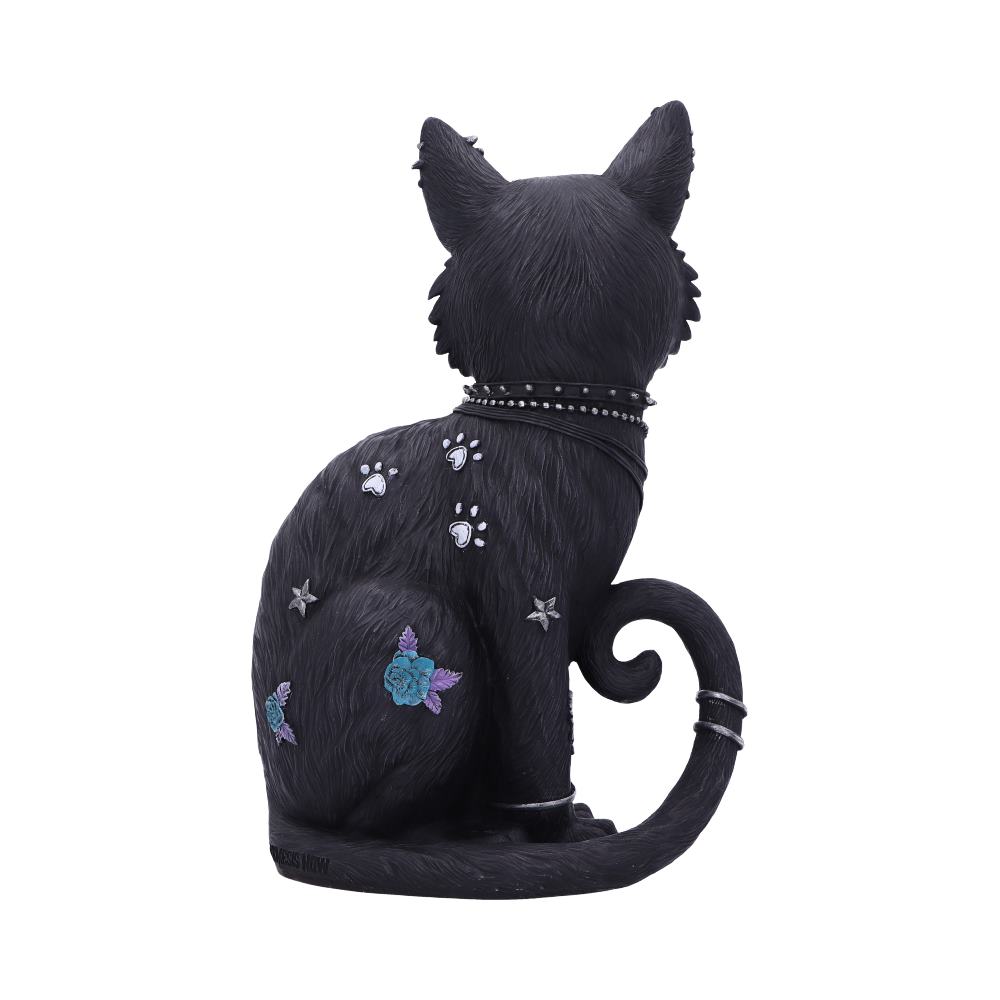 Nine Lives schwarze Dekofigur – Gothic Deko 22 cm Tattoo Katze Witchy