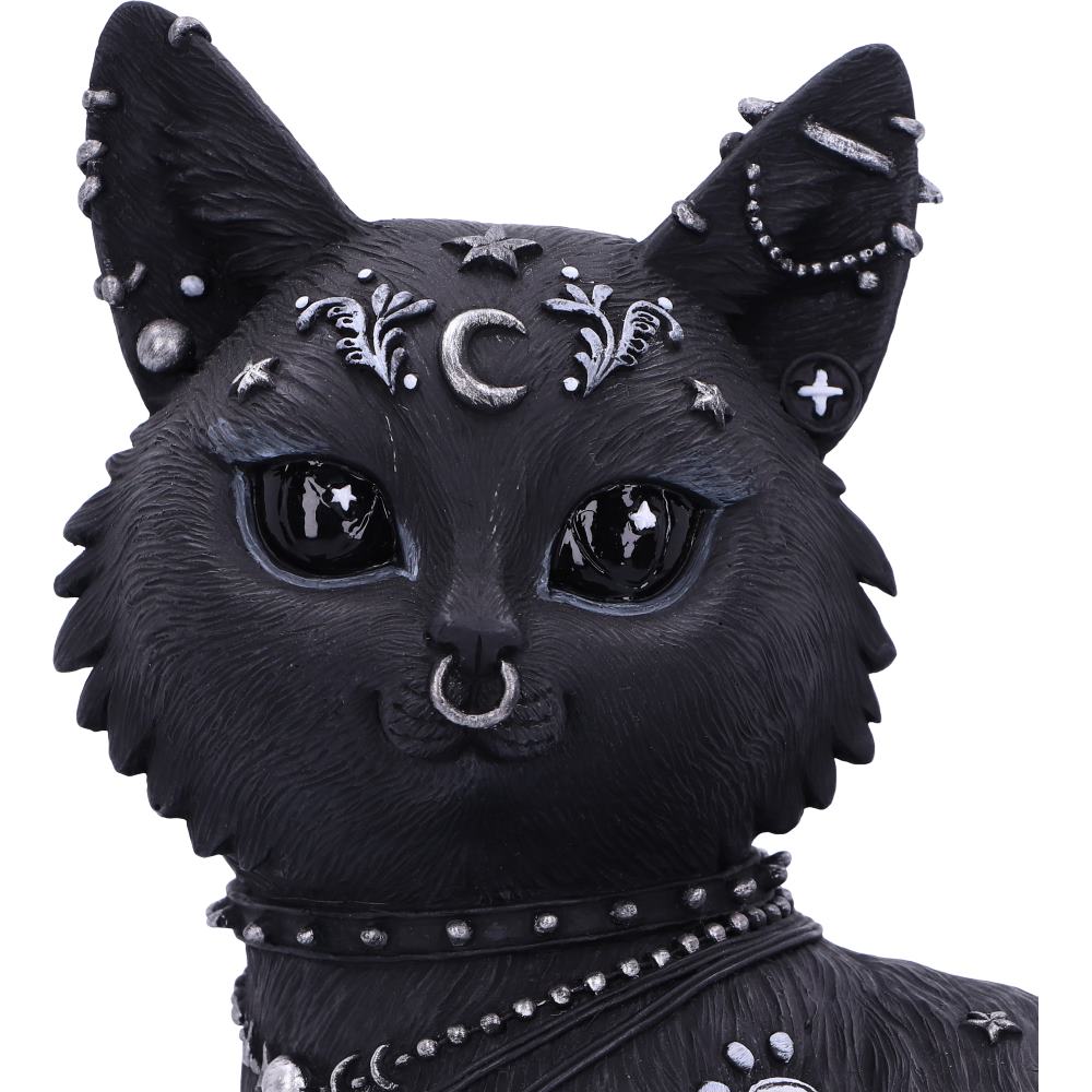 Nine Lives schwarze Dekofigur – Gothic Deko 22 cm Tattoo Katze Witchy