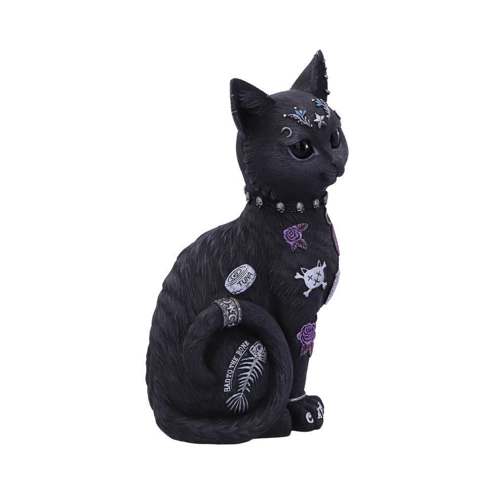 Bad to the Bone Katzenfigur – Gothic Deko 22 cm Dekofigur Tattoo