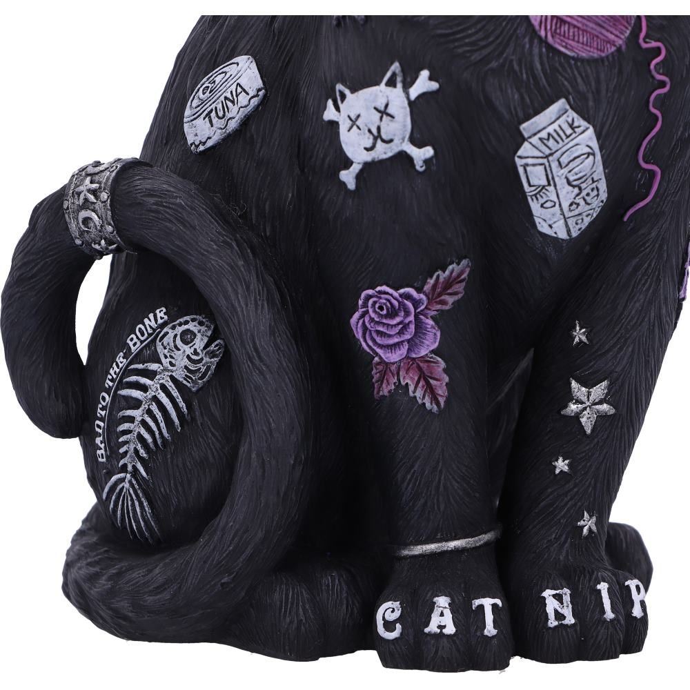 Bad to the Bone Katzenfigur – Gothic Deko 22 cm Dekofigur Tattoo