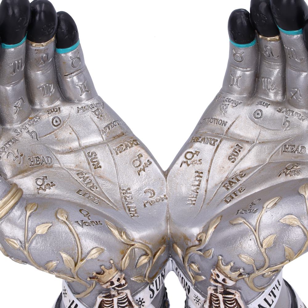 Fantasy Dekofigur Glaskugelhalter Wahrsagerhände Fortine Teller 20cm