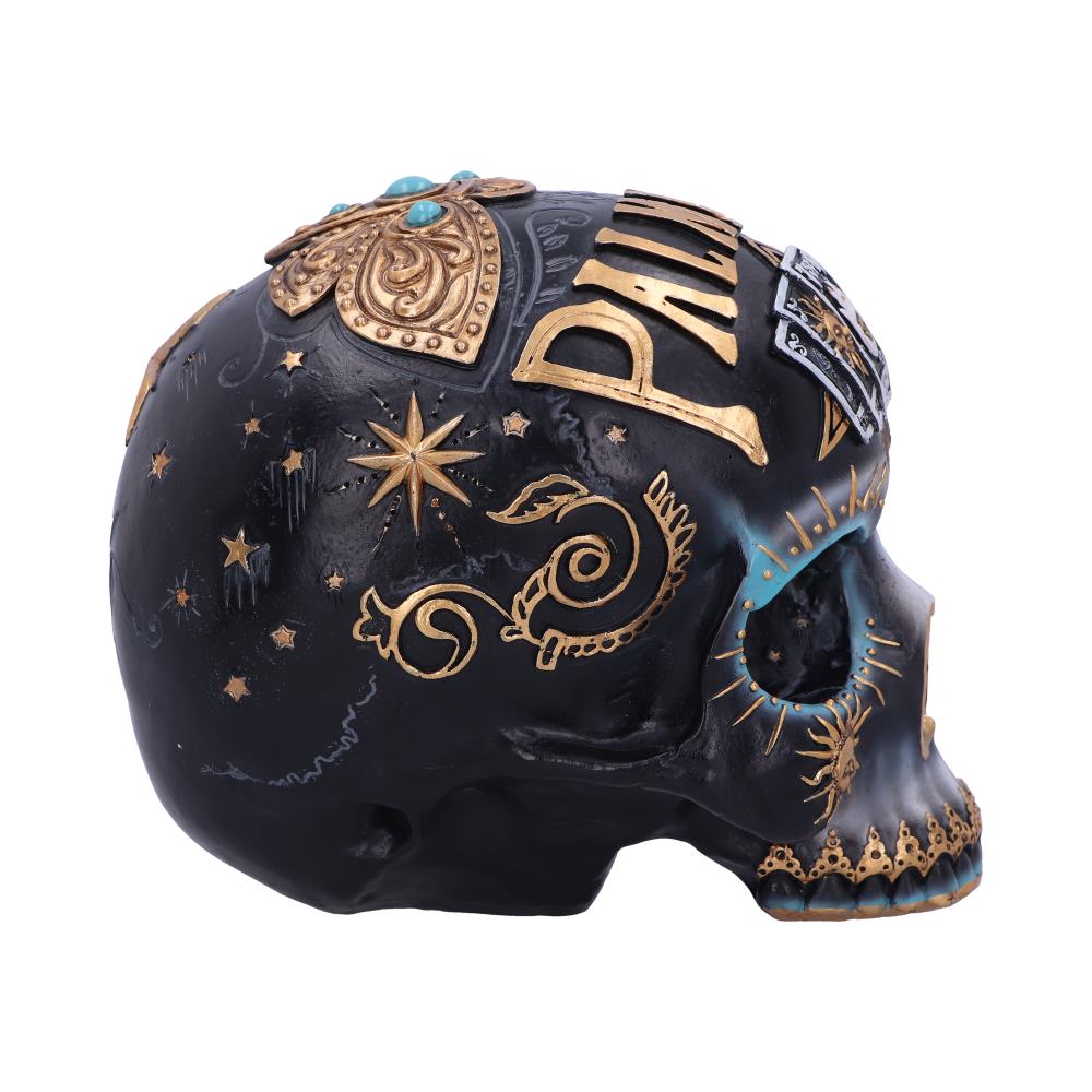 Mystischer Destiny Palmistry Skull – Tarot Totenkopf 18 cm Gothic Deko Tarotkarten