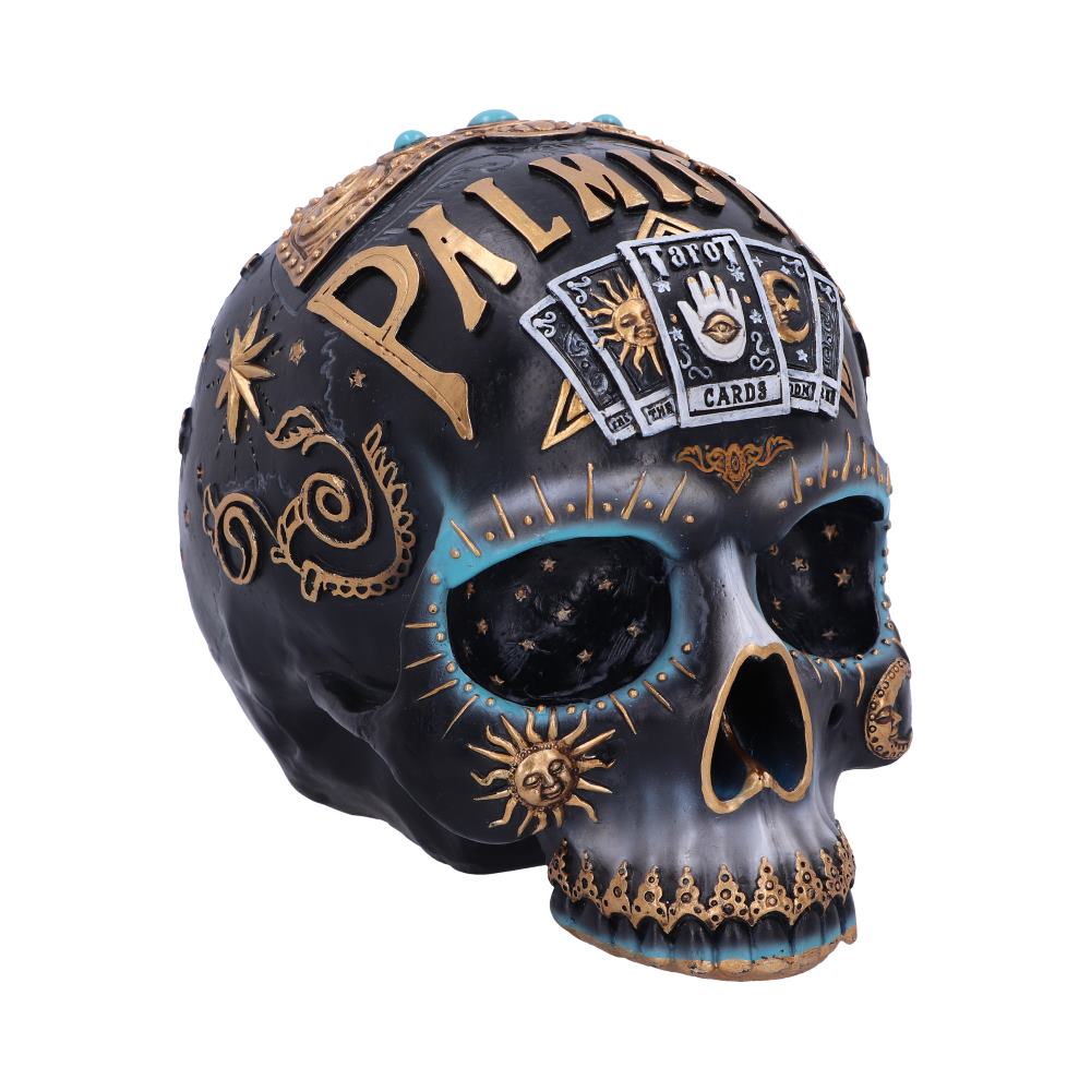 Mystischer Destiny Palmistry Skull – Tarot Totenkopf 18 cm Gothic Deko Tarotkarten
