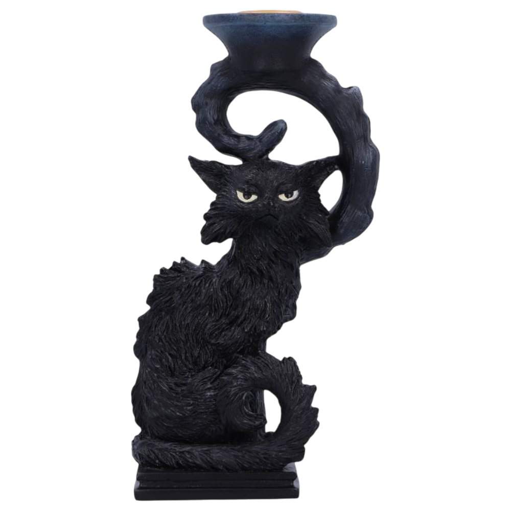 Witches Familiar Salem Kerzenhalter – schwarze Katze 20 cm Gothic Dekofigur