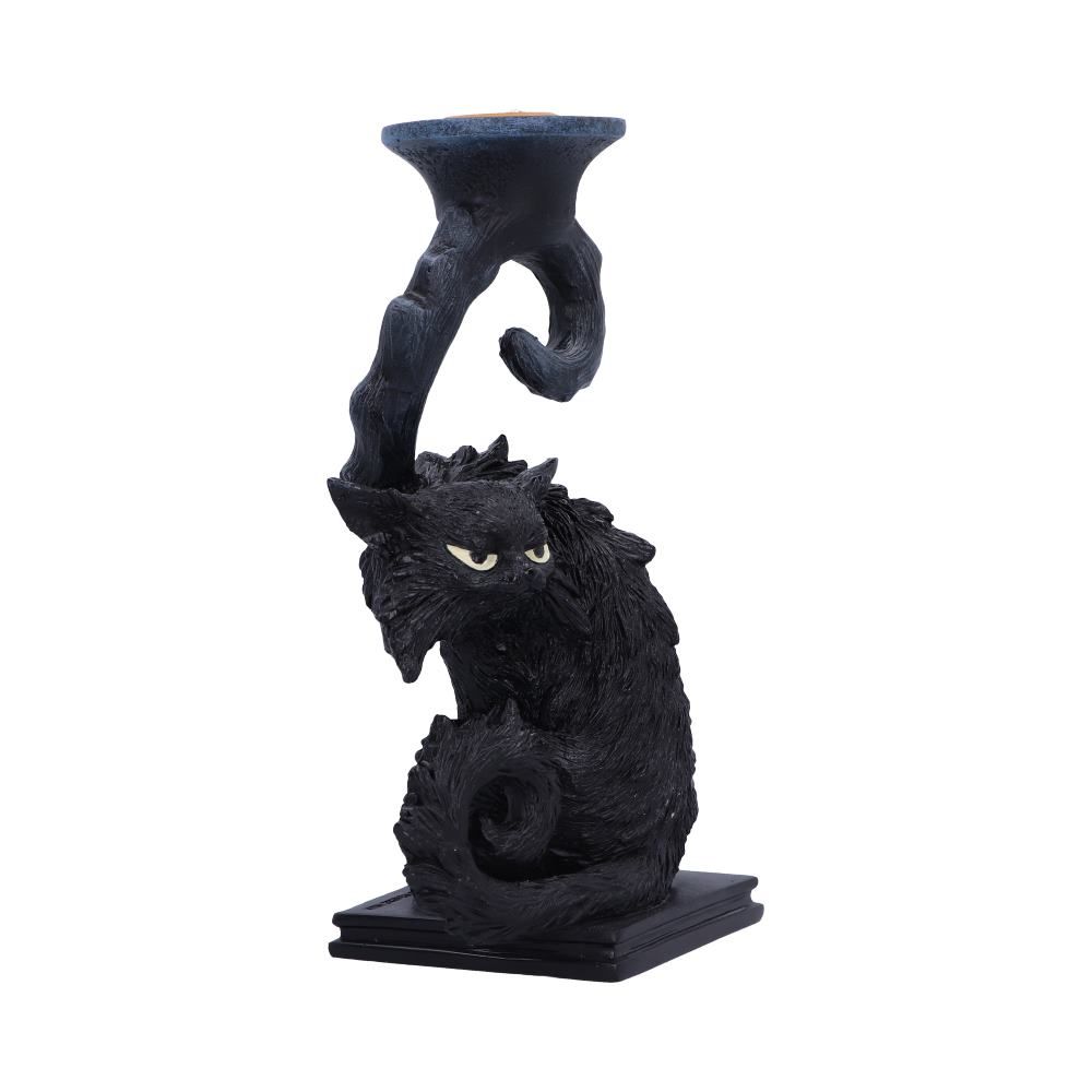 Witches Familiar Spite Kerzenhalter – schwarze Katze 18,5 cm Gothic Dekofigur schwarz