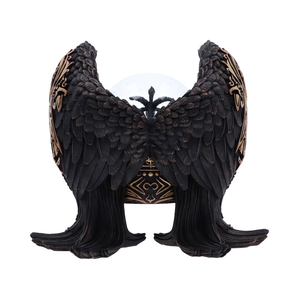 Baphomet dekorative Schneekugel mit Ständer schwarz-gold