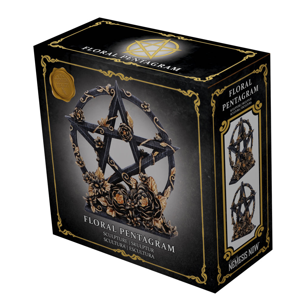 Dark Floral Pentagram Gothic Deko romantisch 16,5 cm