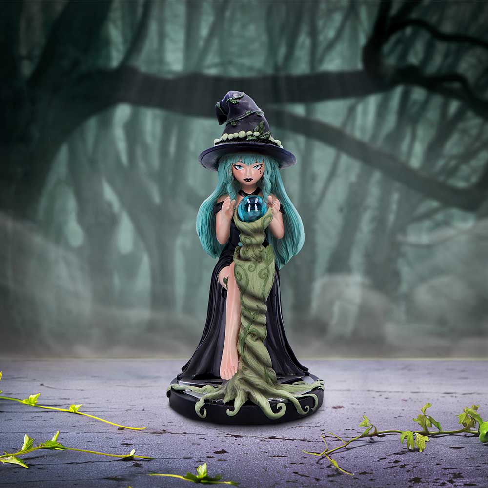 Sage – Fanatsy Hexenfigur 17,5 cm Hexe mit Glaskugel Witchy Geschenk Dekofigur