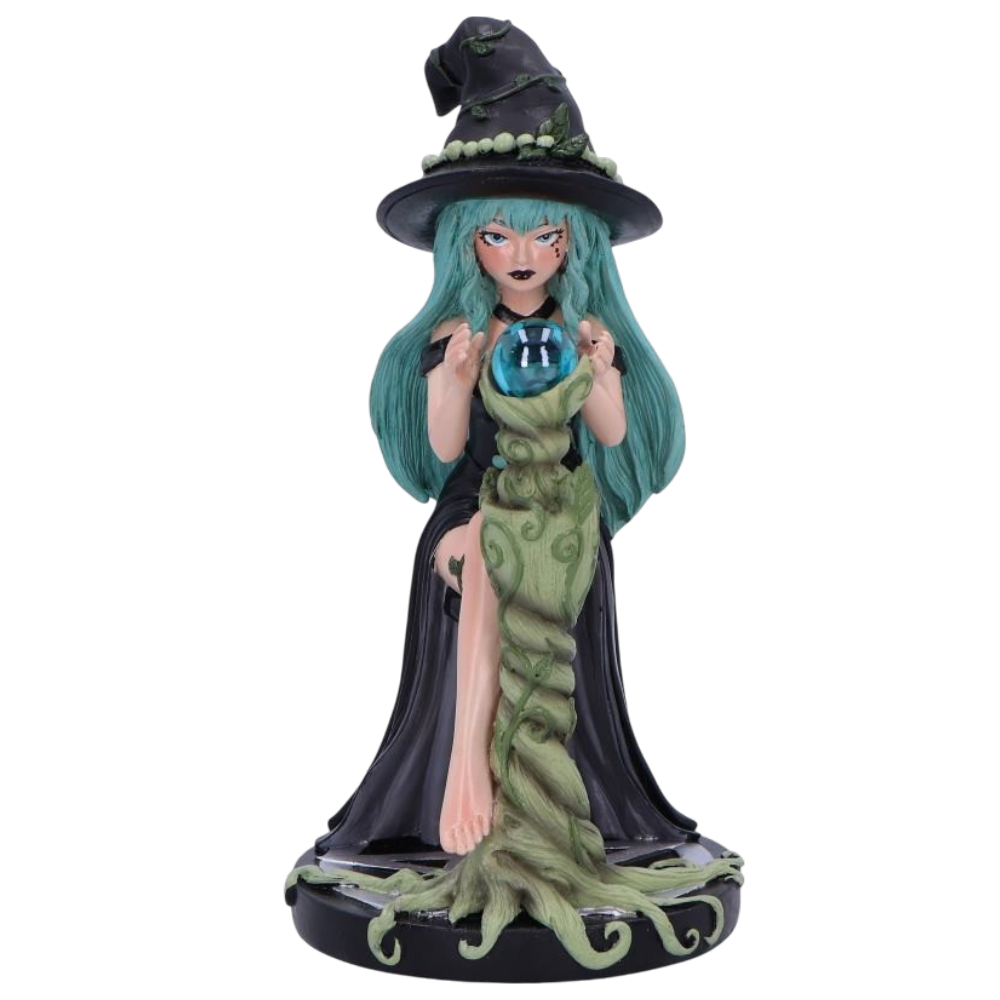 Sage – Fanatsy Hexenfigur 17,5 cm Hexe mit Glaskugel Witchy Geschenk Dekofigur