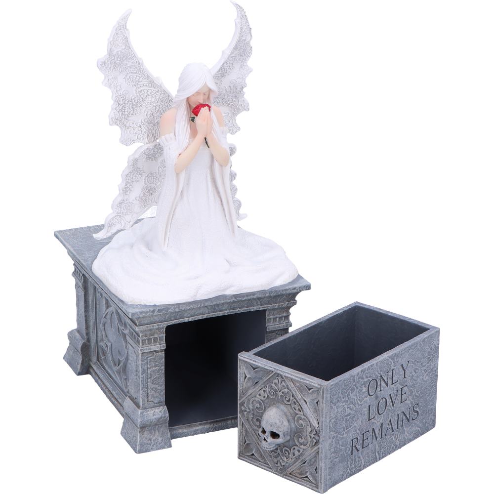 Anne Stokes Only Love Remains – Dekofigur Fee mit Rose & Aufbewahrungsbox Dark Fantasy