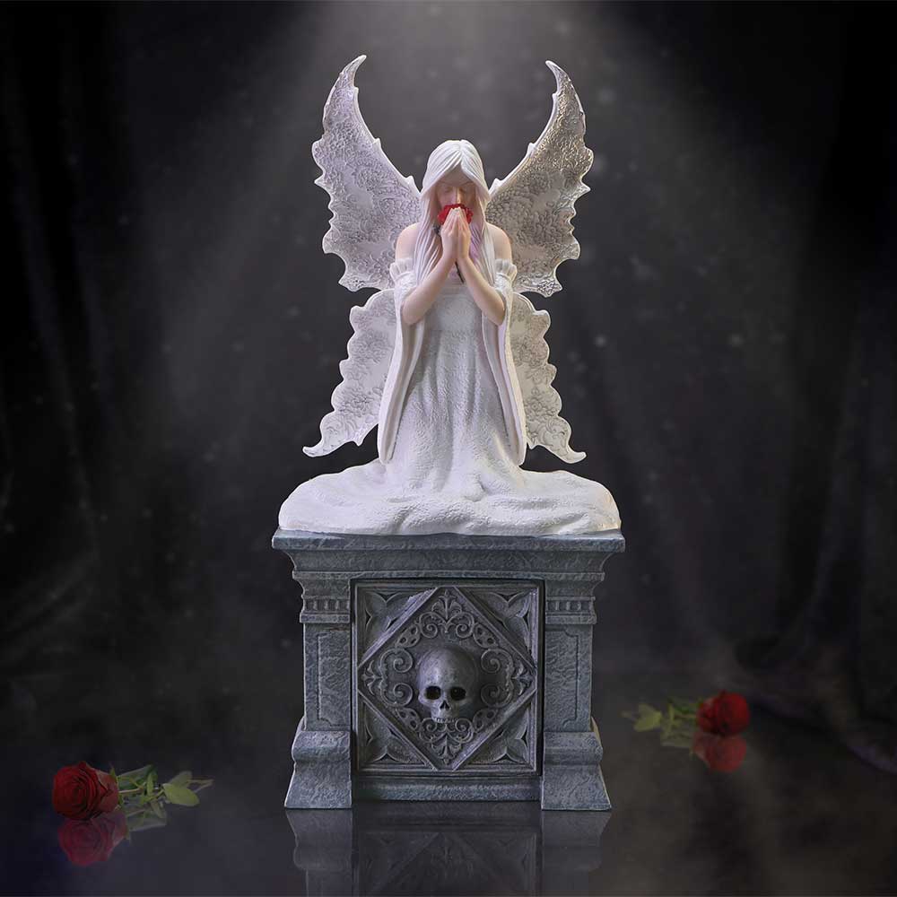 Anne Stokes Only Love Remains – Dekofigur Fee mit Rose & Aufbewahrungsbox Dark Fantasy