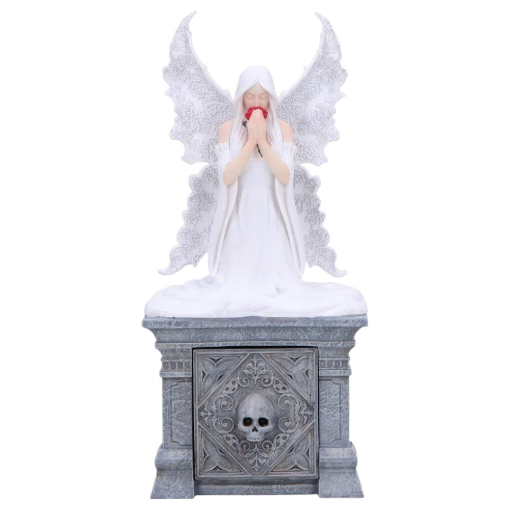 Anne Stokes Only Love Remains – Dekofigur Fee mit Rose & Aufbewahrungsbox Dark Fantasy