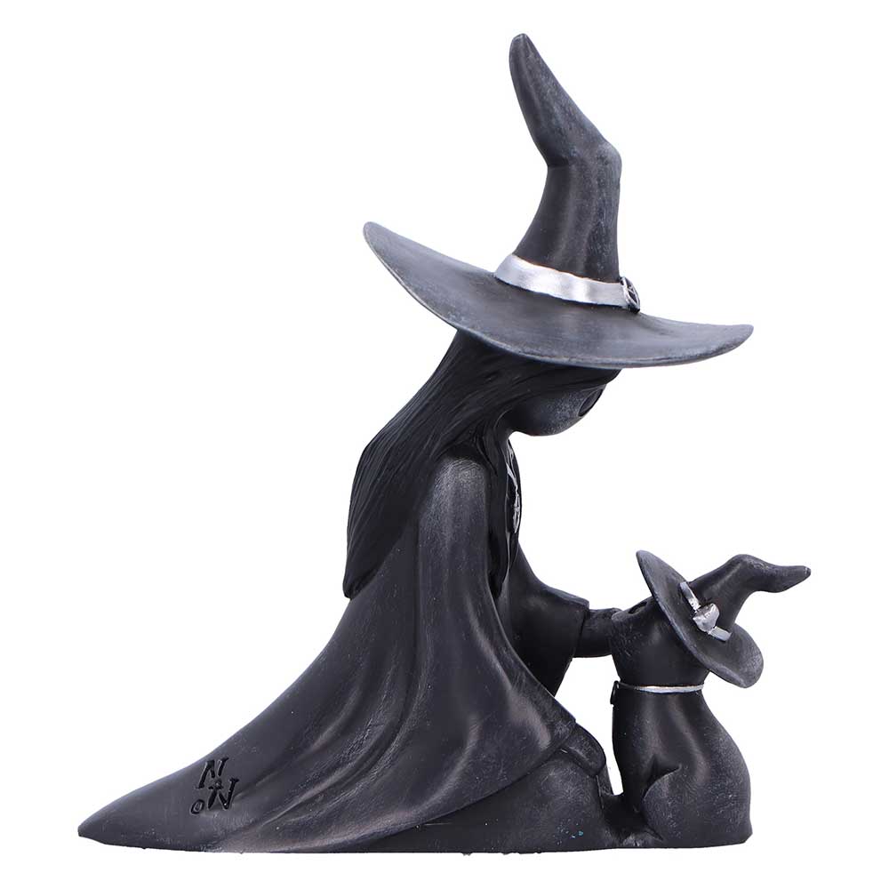 Little Souls - Gothic Dekofigur Hexe mit kleiner Hexen-Katze 10 cm