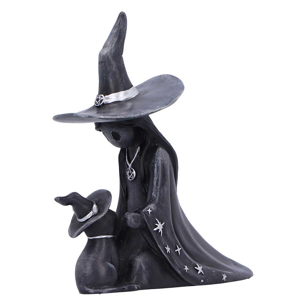 Little Souls - Gothic Dekofigur Hexe mit kleiner Hexen-Katze 10 cm