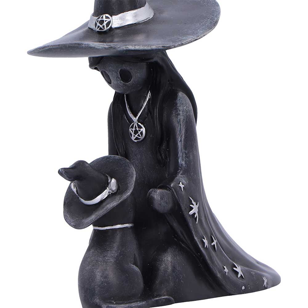 Little Souls - Gothic Dekofigur Hexe mit kleiner Hexen-Katze 10 cm