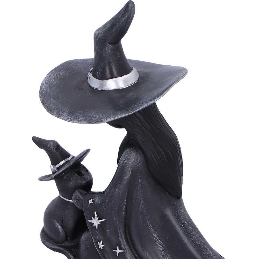 Little Souls - Gothic Dekofigur Hexe mit kleiner Hexen-Katze 10 cm