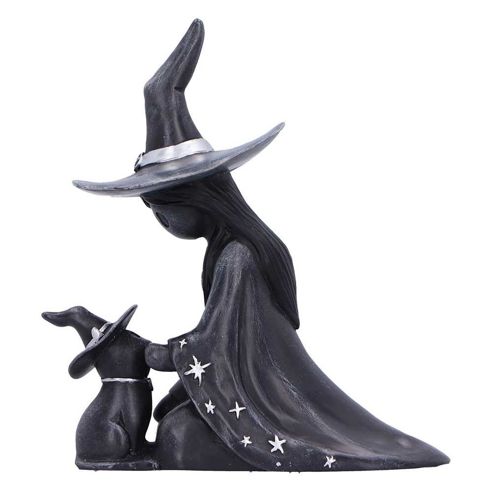 Little Souls - Gothic Dekofigur Hexe mit kleiner Hexen-Katze 10 cm