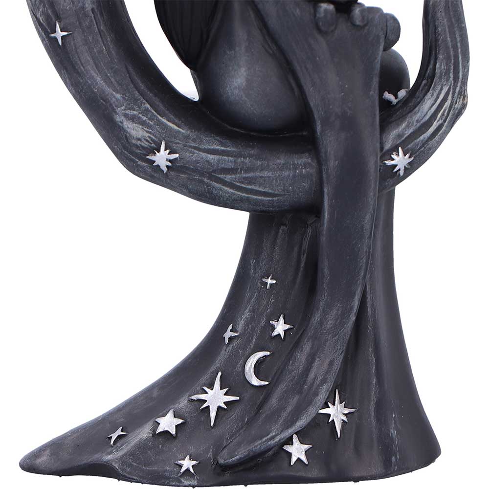 Süße Gothic Hexenfigur Dekofigur "Little Souls Glow" 13.4 cm Hexe mit Katze im Arm