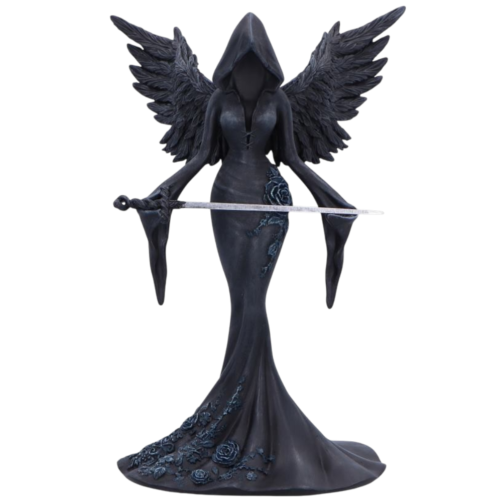 Femme Fatale Warrior – Gothic Engelsfigur mit Schwert 20,3 cm