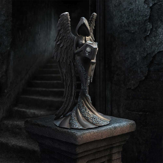 Femme Fatale Scholar – Gothic Engelsfigur mit Buch 21,9 cm Dekofigur Halloween