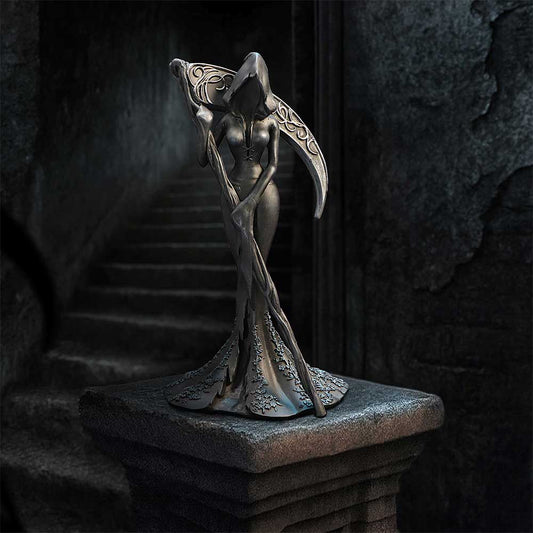 Femme Fatale Reaper – Gothic Figur mit Sense 20 cm Dekofigur Halloween